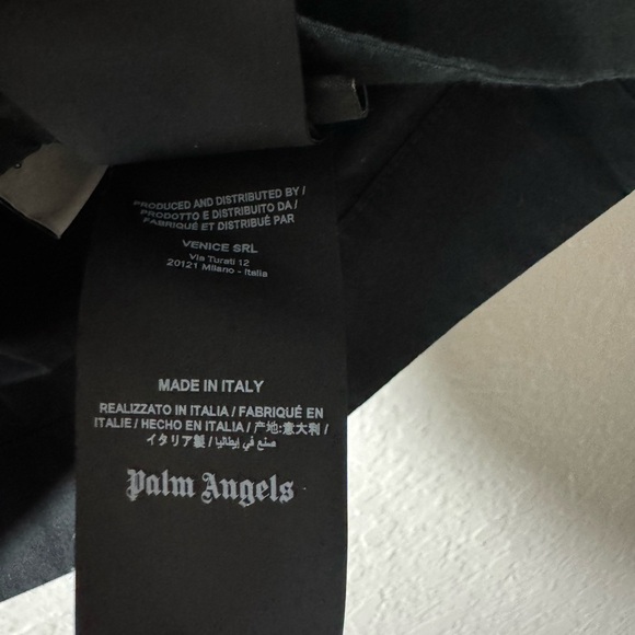 Palm Angels Black Button Up Shirt Palm Tree Print Mens Bowler Shirt - Picture 15 of 16